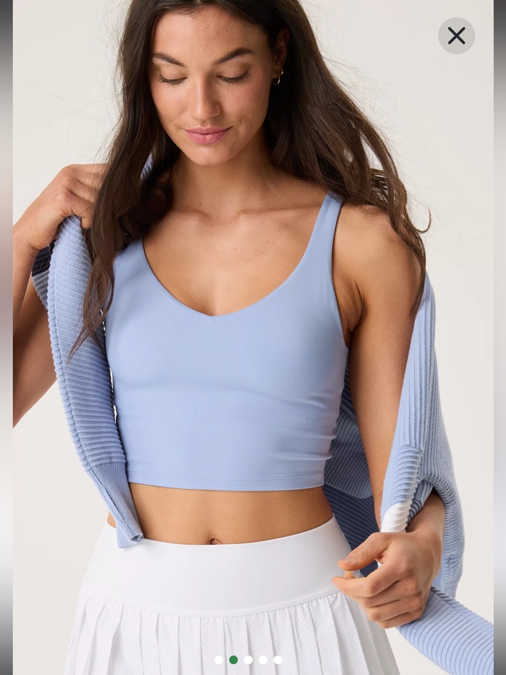 OFFLINE By Aerie Real Me Low Key Longline Sports Bra small petite Monaco blue